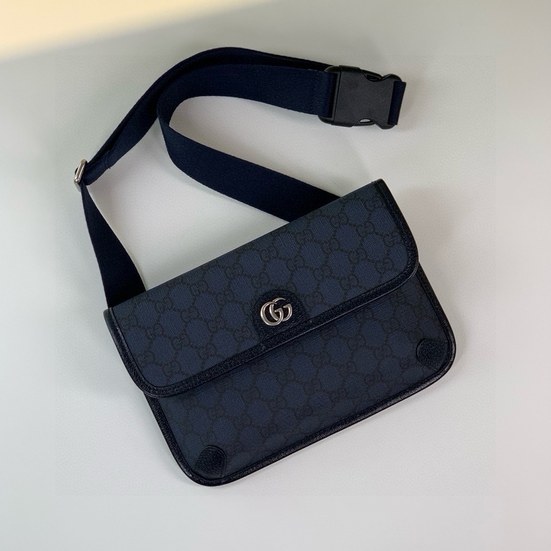 Gucci Ophidia GG Waist Bag 752597 in Blue/Black