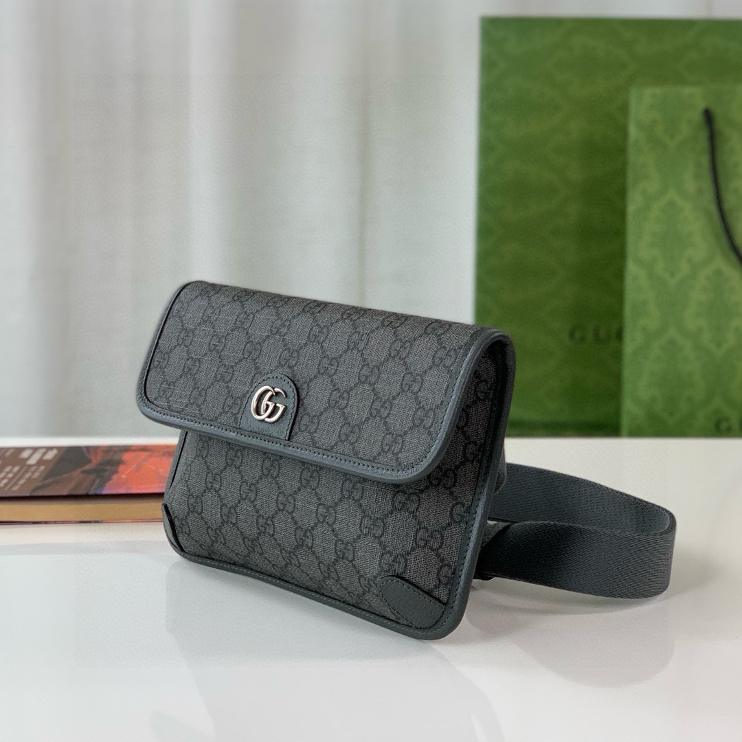 Gucci Ophidia GG Waist Bag 752597 in Grey/Black