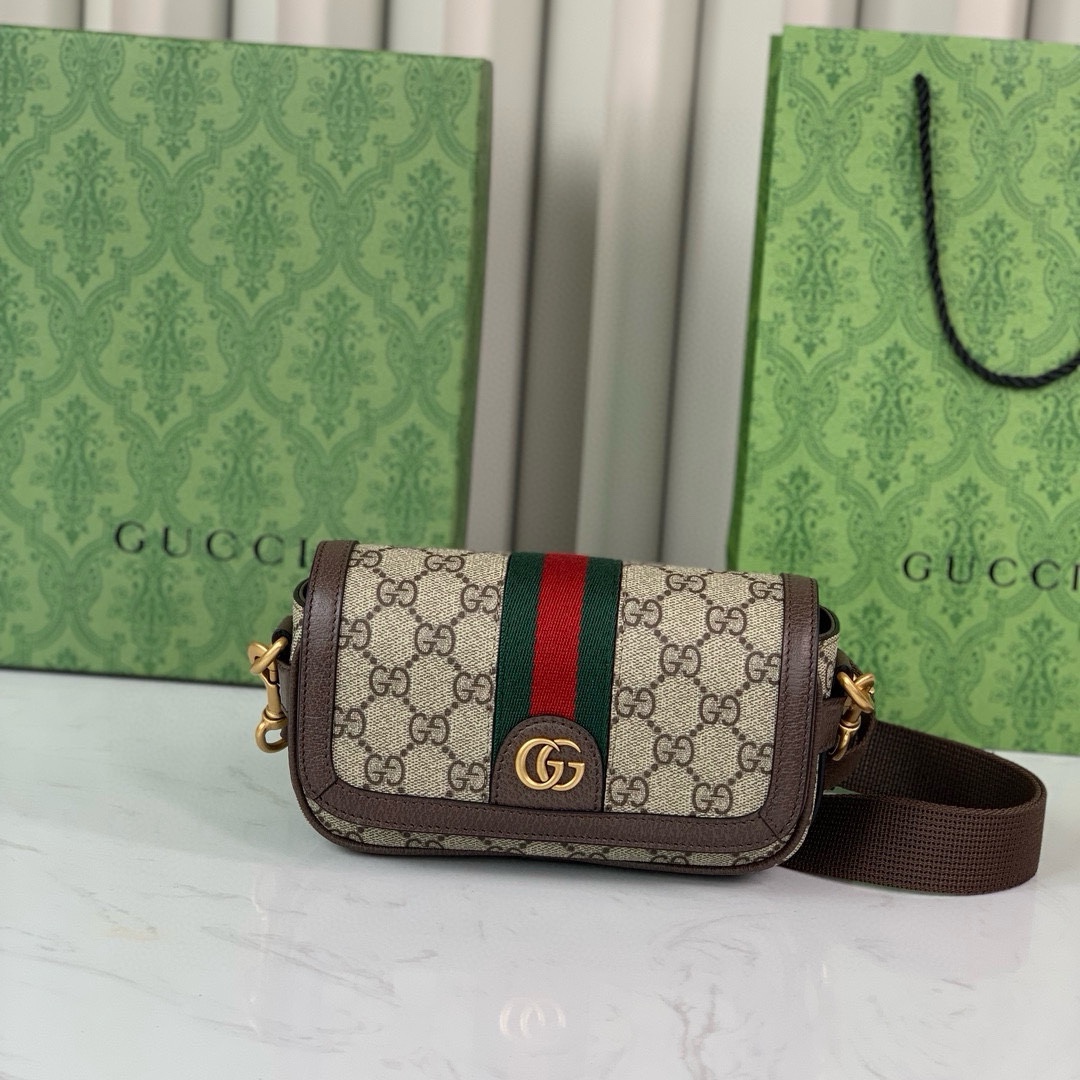 Gucci Ophidia Mini Shoulder Bag 795466 in Beige/Ebony