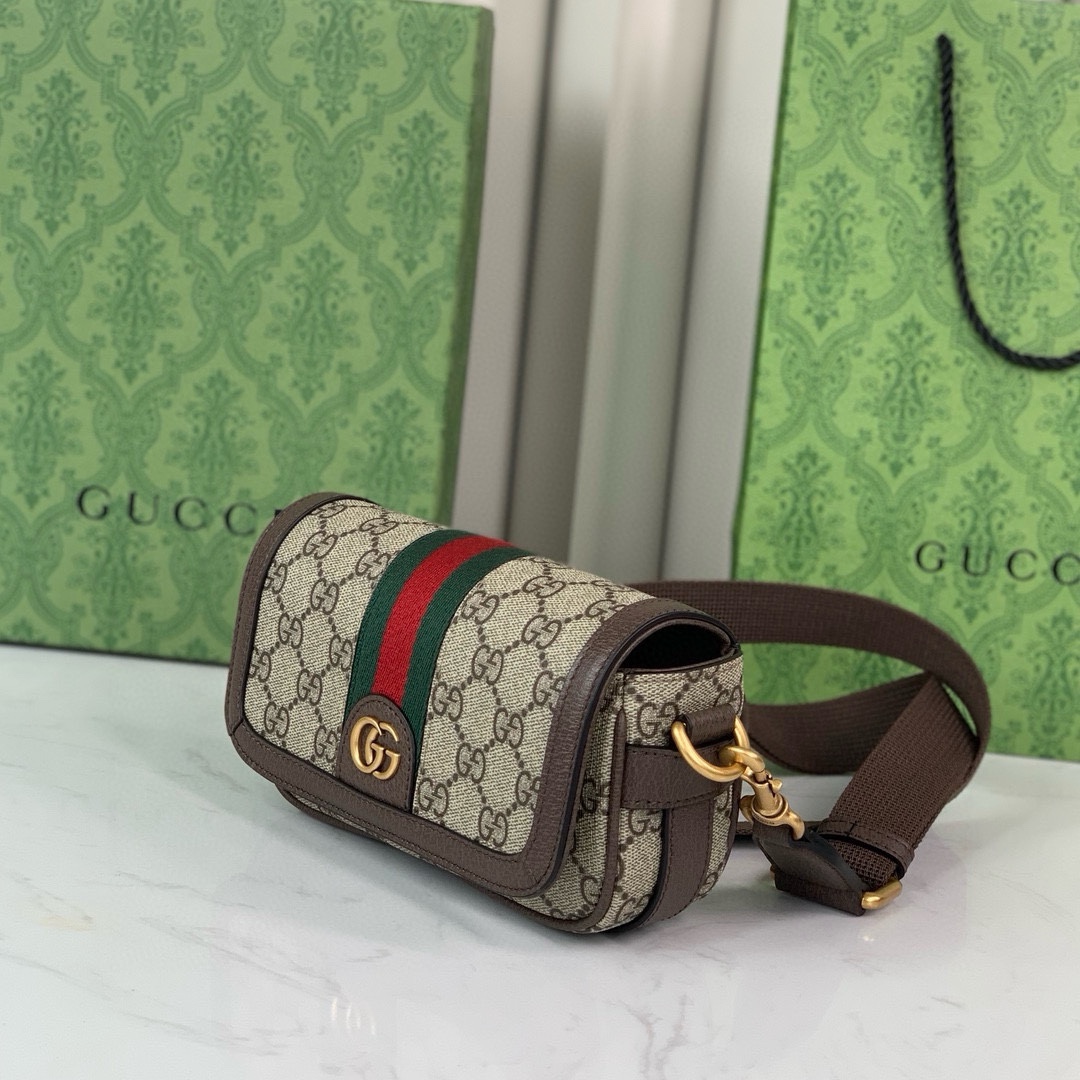 Gucci Ophidia Mini Shoulder Bag 795466 in Beige/Ebony