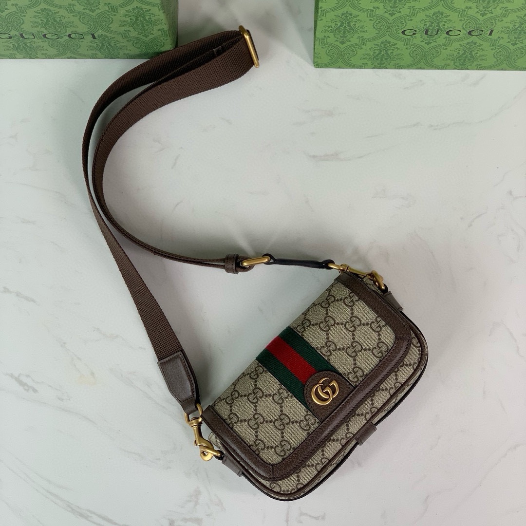 Gucci Ophidia Mini Shoulder Bag 795466 in Beige/Ebony