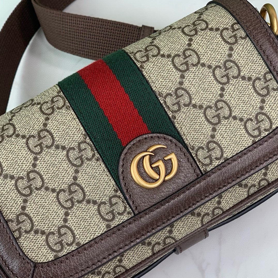 Gucci Ophidia Mini Shoulder Bag 795466 in Beige/Ebony