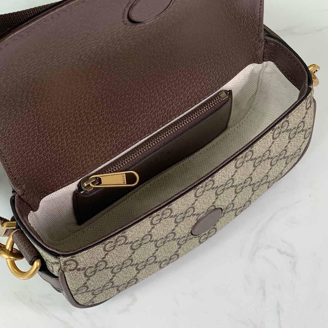 Gucci Ophidia Mini Shoulder Bag 795466 in Beige/Ebony