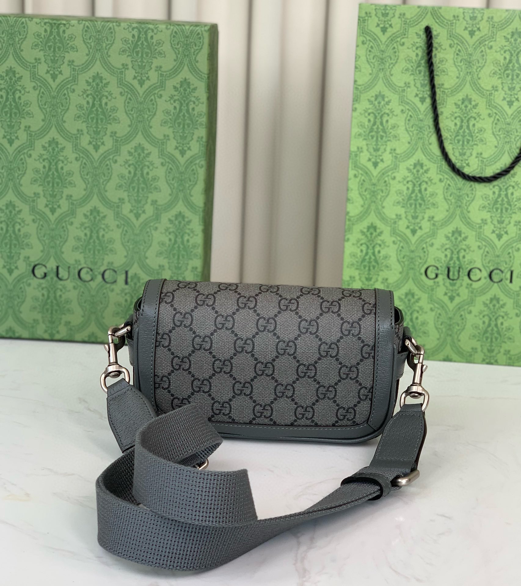 Gucci Ophidia Mini Shoulder Bag 795466 in Grey/Black