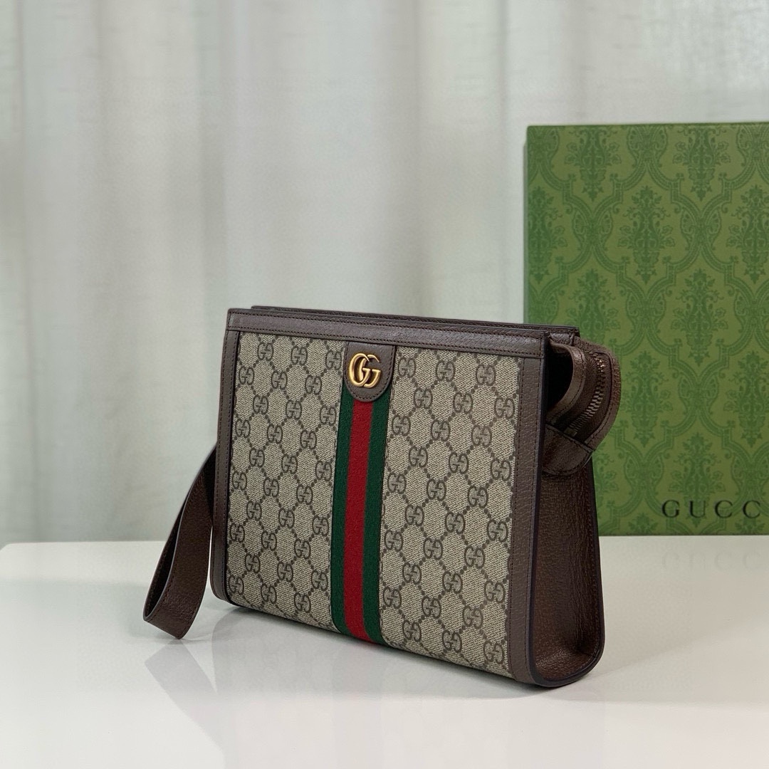 Gucci Ophidia Clutch Bag 760243 in Beige/Ebony