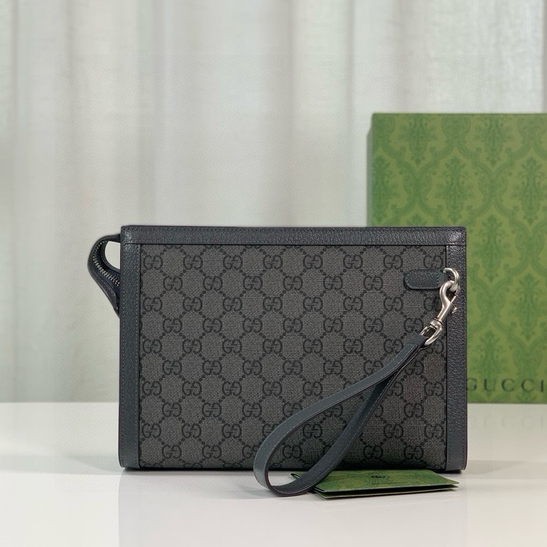 Gucci Ophidia Clutch Bag 760243 in Grey/Black