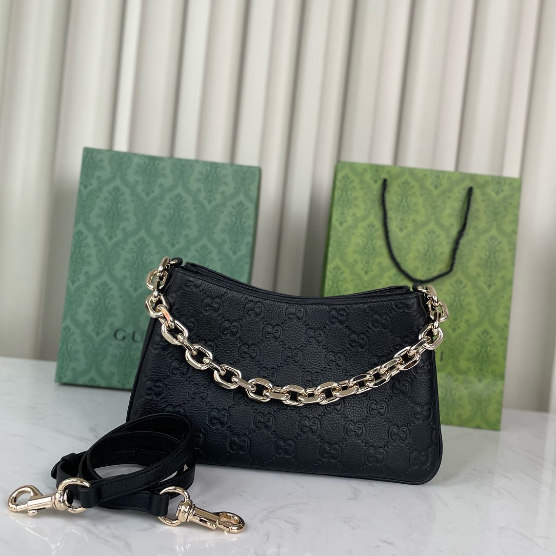 Gucci GG Emblem Mini Shoulder Bag 815263 in Black