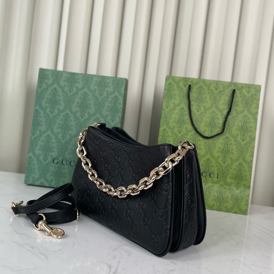 Gucci GG Emblem Mini Shoulder Bag 815263 in Black