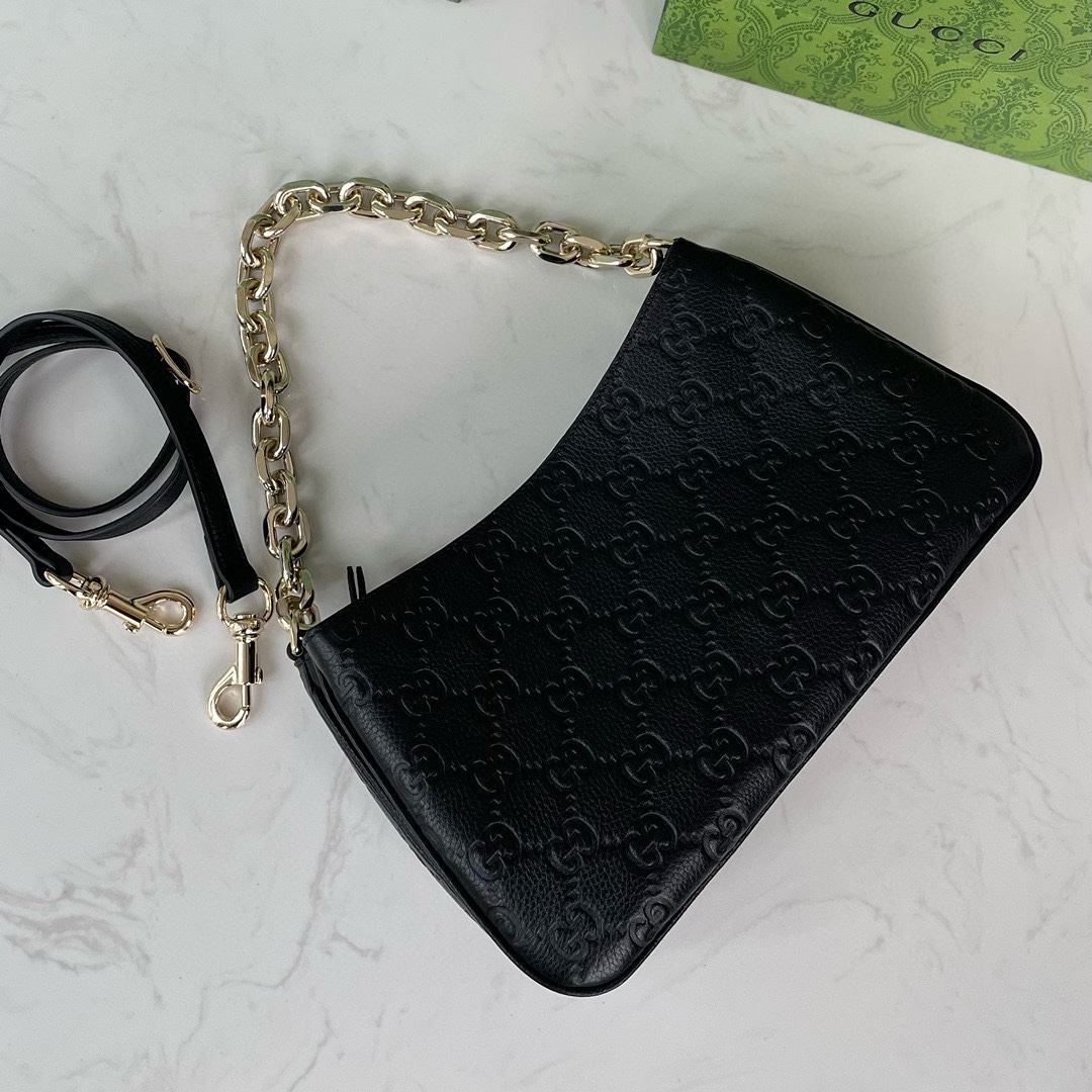 Gucci GG Emblem Mini Shoulder Bag 815263 in Black