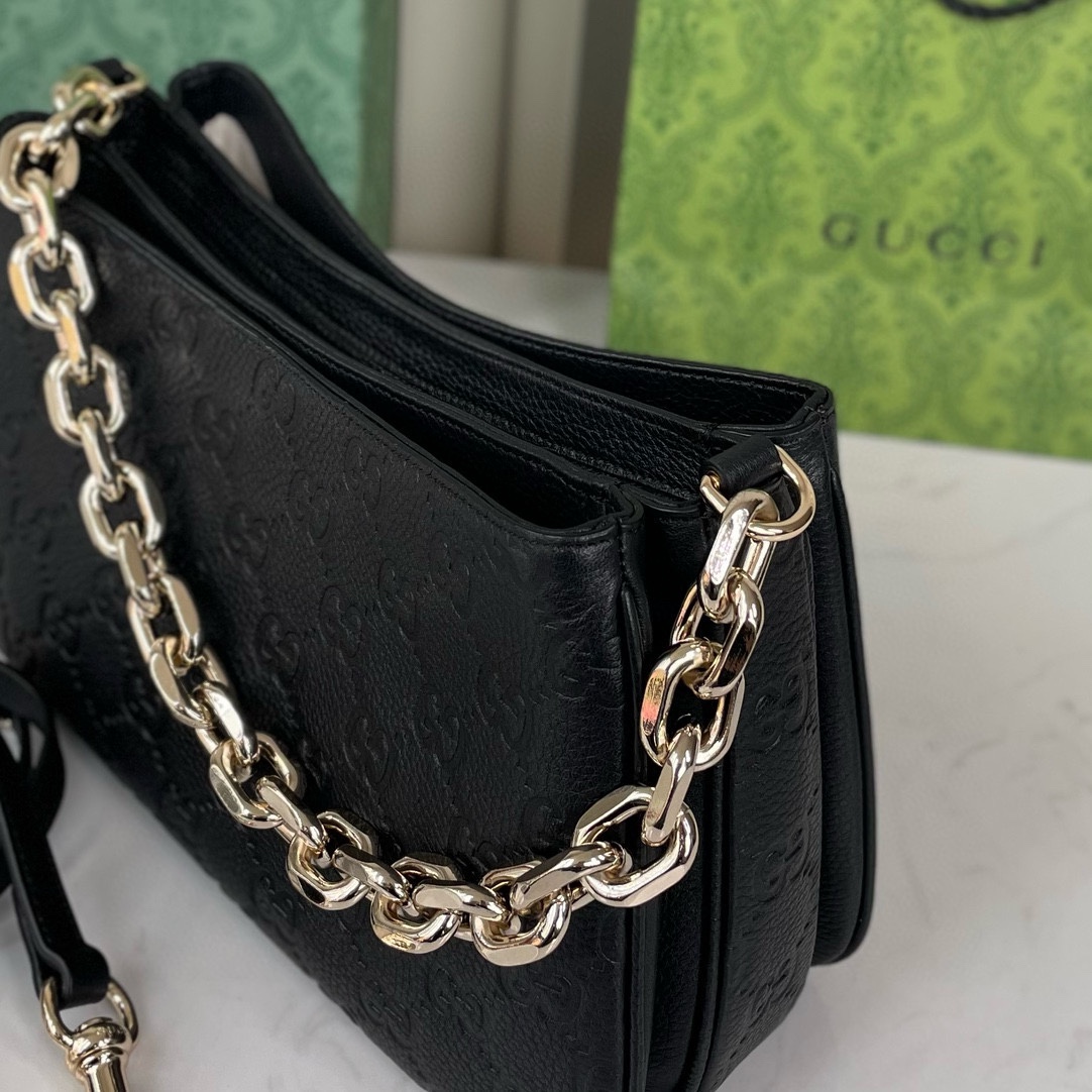 Gucci GG Emblem Mini Shoulder Bag 815263 in Black