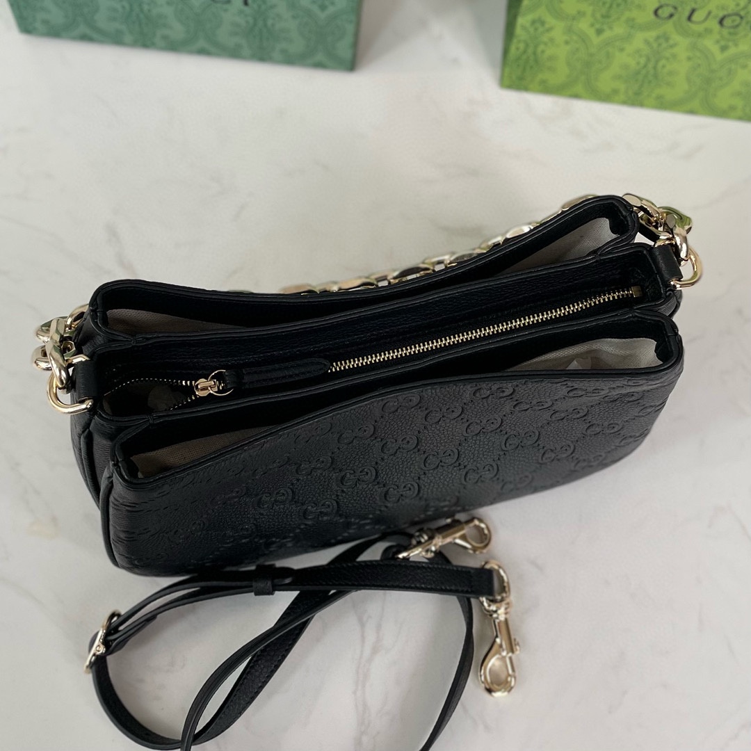 Gucci GG Emblem Mini Shoulder Bag 815263 in Black