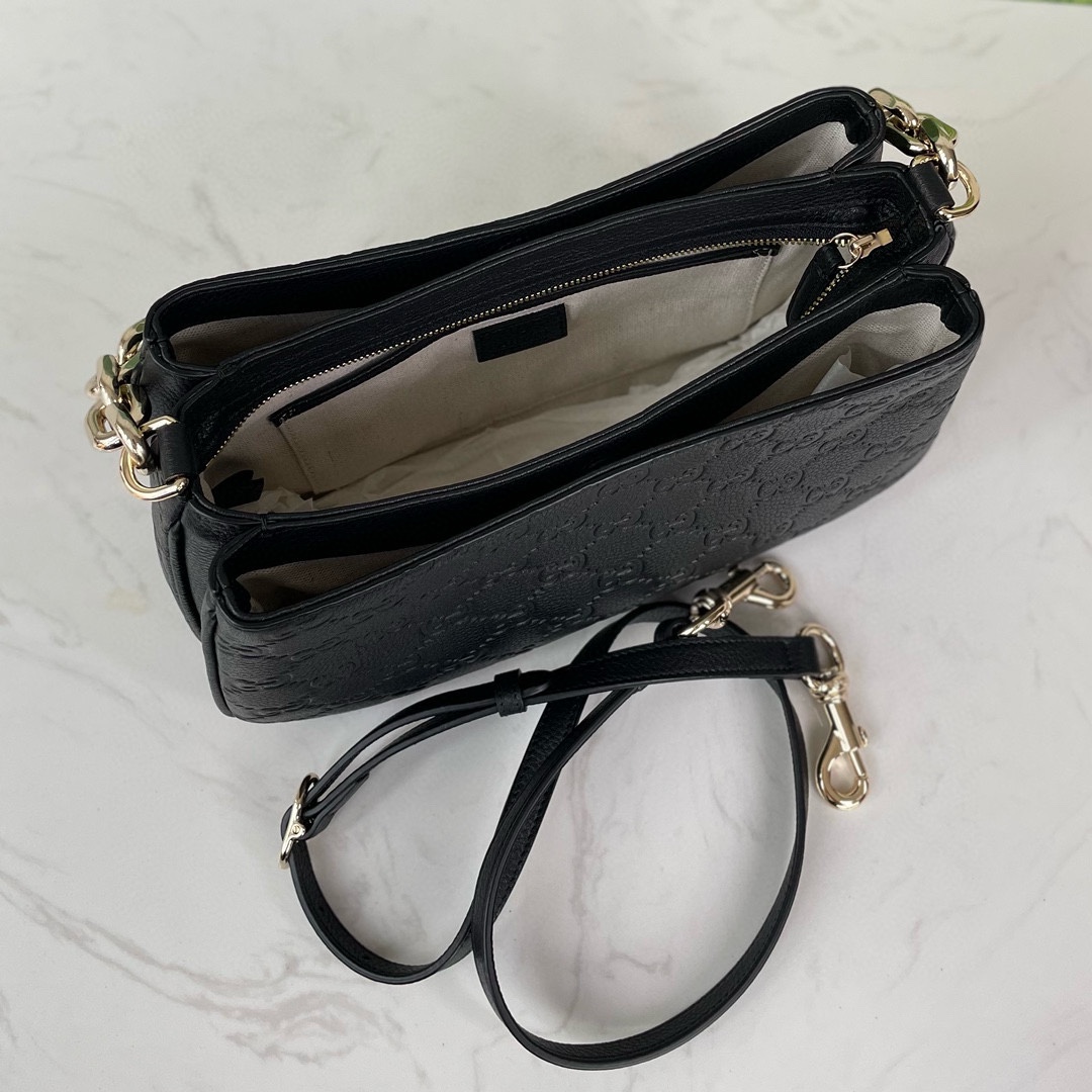 Gucci GG Emblem Mini Shoulder Bag 815263 in Black