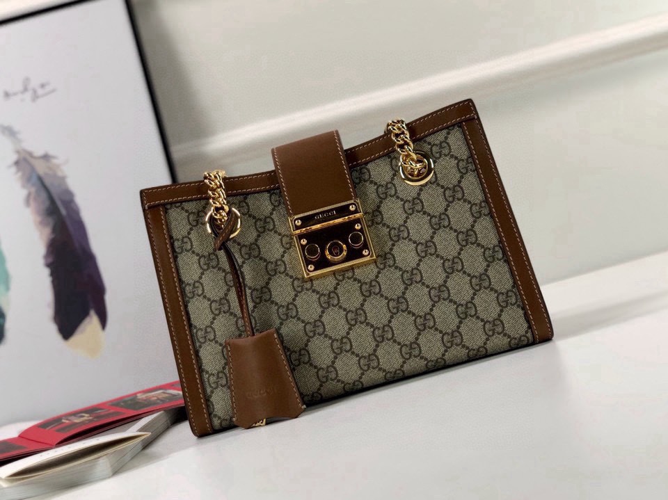 Gucci Original Quality PVC Tote Bag Padlock 498156 in Brown