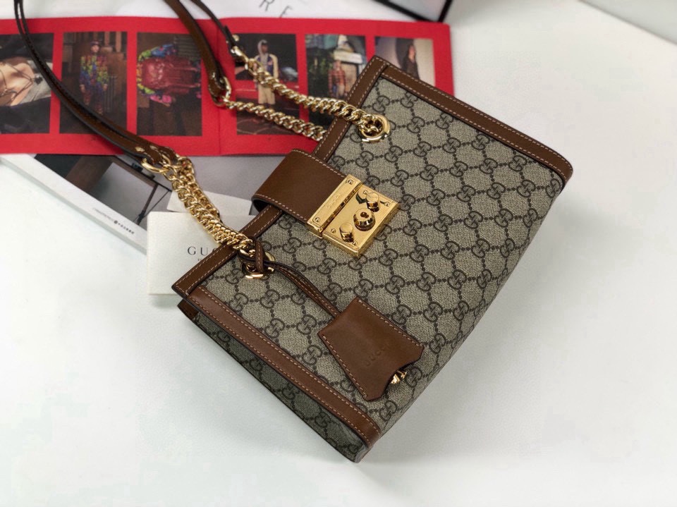 Gucci Original Quality PVC Tote Bag Padlock 498156 in Brown