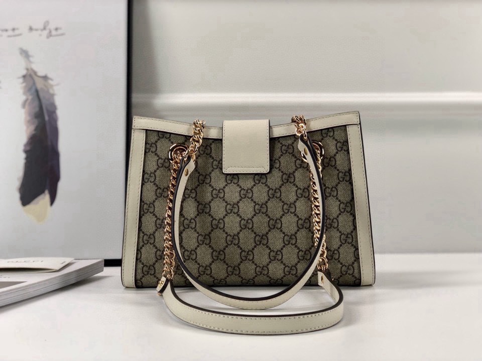 Gucci Padlock GG Medium Shoulder Bag 795113 in Beige and Dark Brown