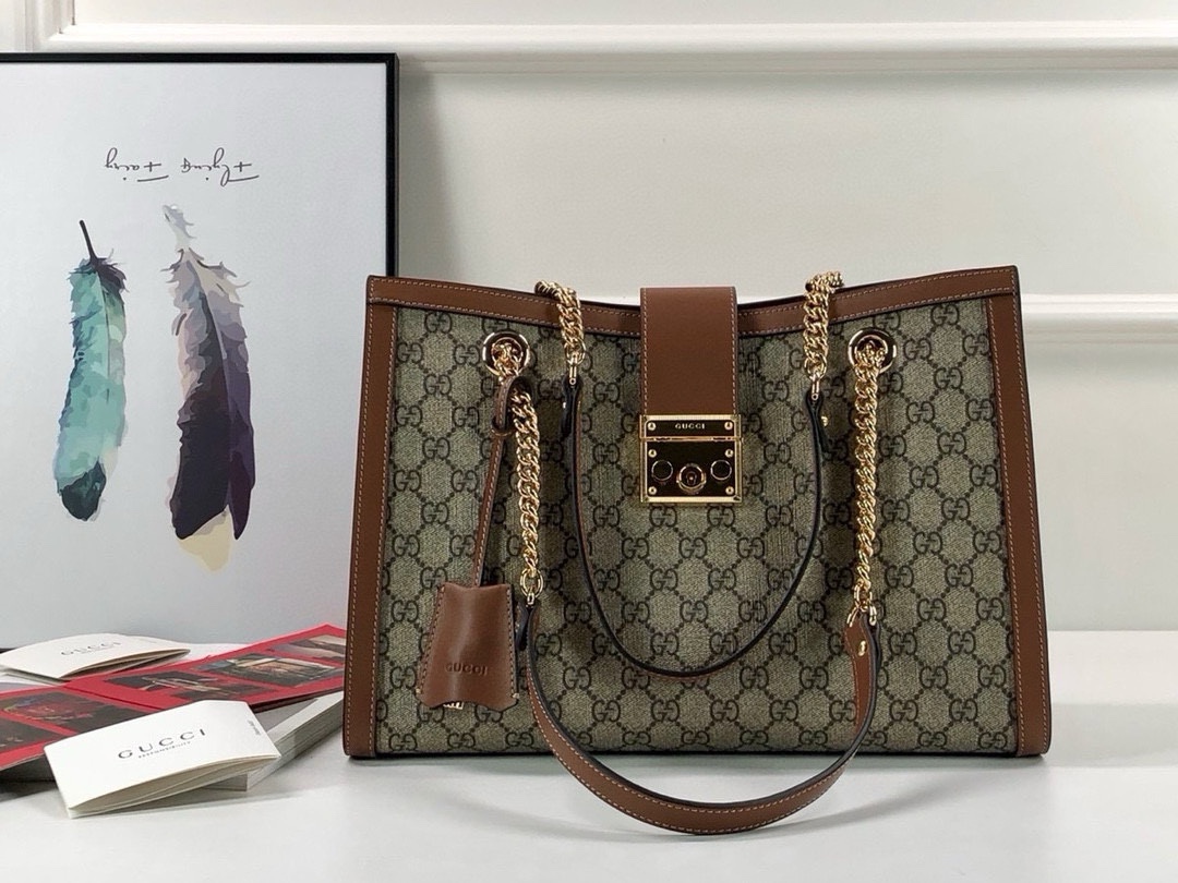 Gucci Original Quality PVC Tote Bag Padlock 479197 in Brown