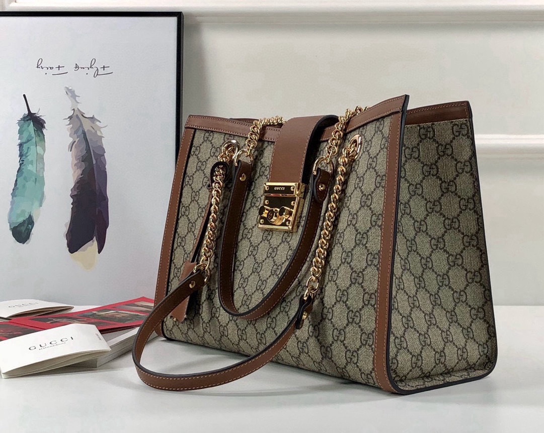 Gucci Original Quality PVC Tote Bag Padlock 479197 in Brown