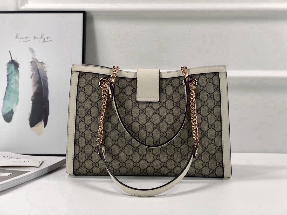 Gucci Padlock GG Medium Shoulder Bag 479197 in Beige and Dark Brown