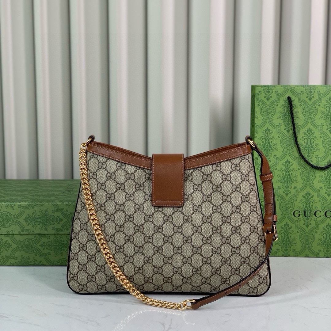 Gucci Padlock GG Medium Shoulder Bag 795113 in Beige and Dark Brown