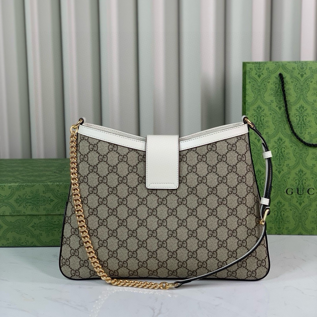 Gucci Padlock GG Medium Shoulder Bag 795113 in Beige and Dark Brown