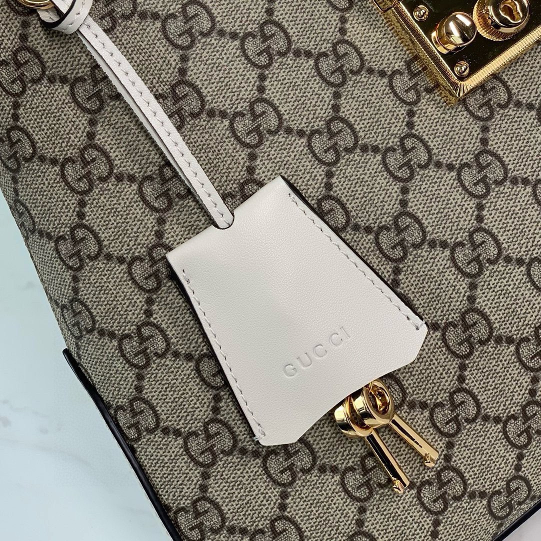 Gucci Padlock GG Medium Shoulder Bag 795113 in Beige and Dark Brown