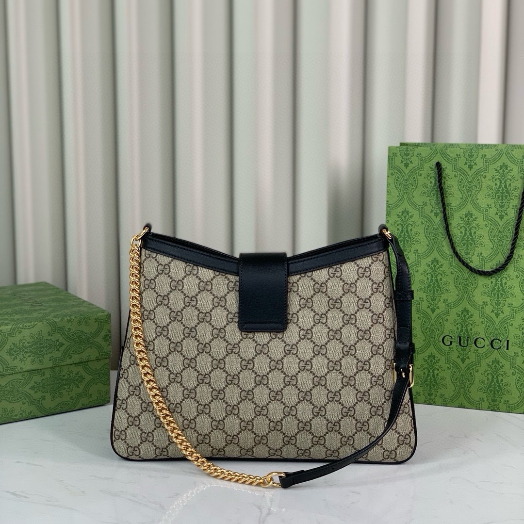 Gucci Padlock GG Medium Shoulder Bag 795113 in Beige and Dark Brown