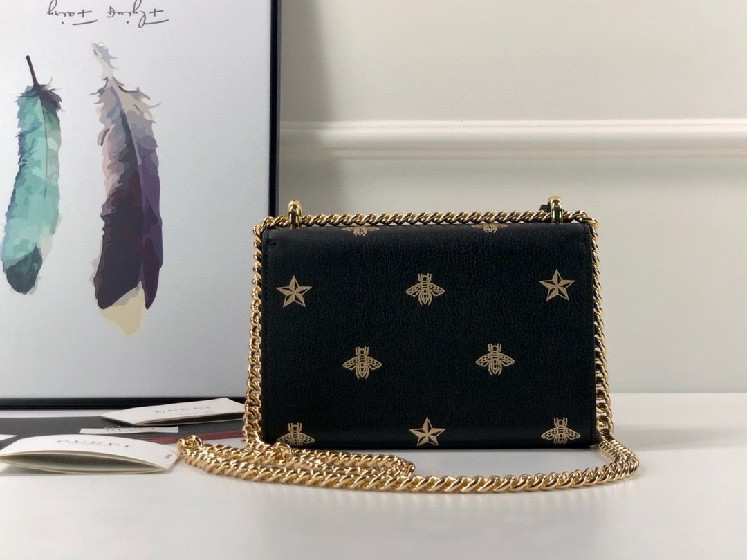 Gucci 432182 Bee Print Mini Bag in Gold