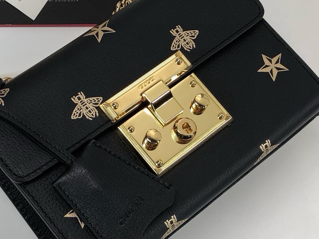 Gucci 432182 Bee Print Mini Bag in Gold