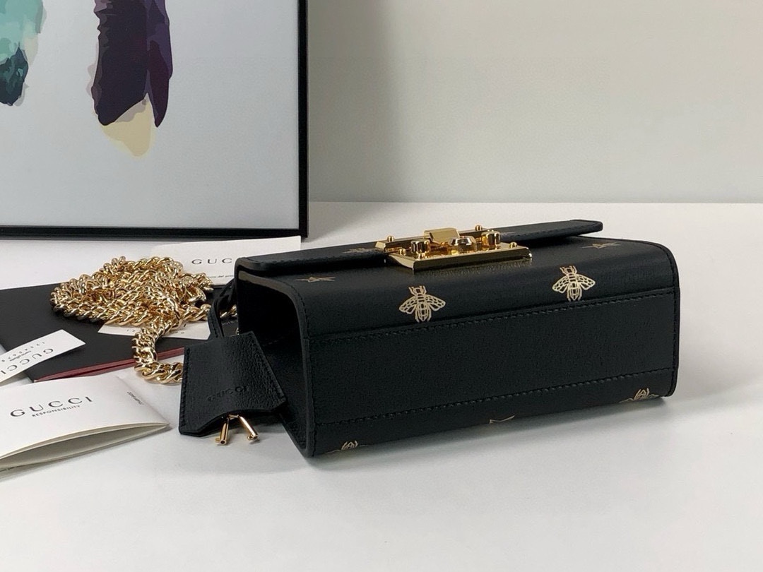 Gucci 432182 Bee Print Mini Bag in Gold