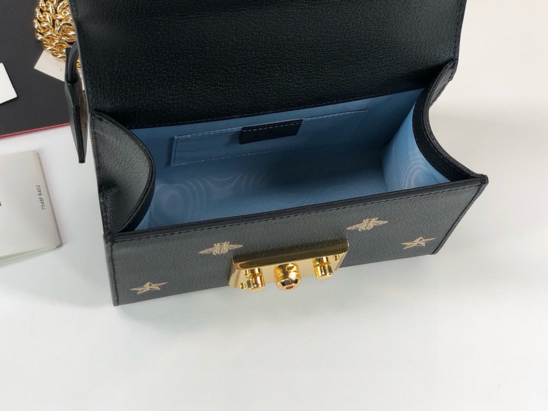 Gucci 432182 Bee Print Mini Bag in Gold