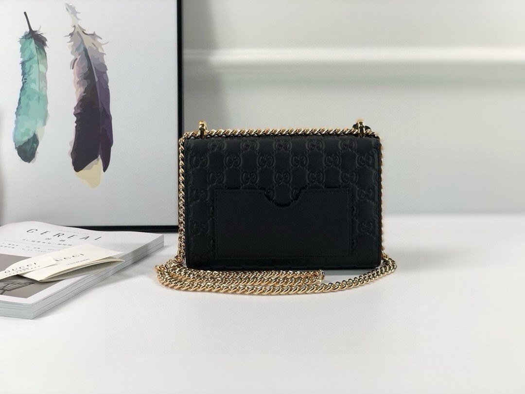 Gucci Padlock GG Small Shoulder Bag 409487 in Black