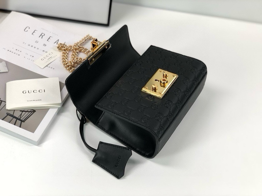 Gucci Padlock GG Small Shoulder Bag 409487 in Black