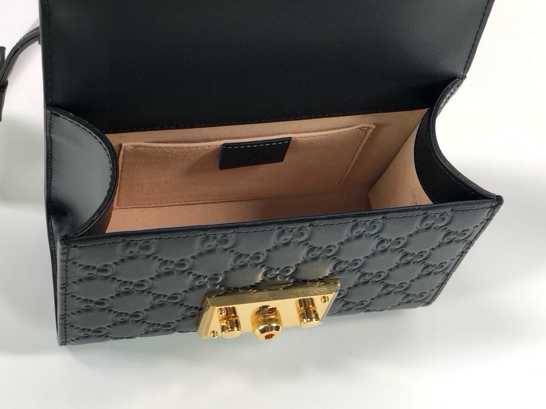 Gucci Padlock GG Small Shoulder Bag 409487 in Black