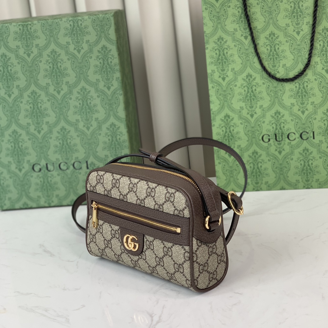 Gucci Ophidia Crossbody Bag 772311 in Beige and Ebony