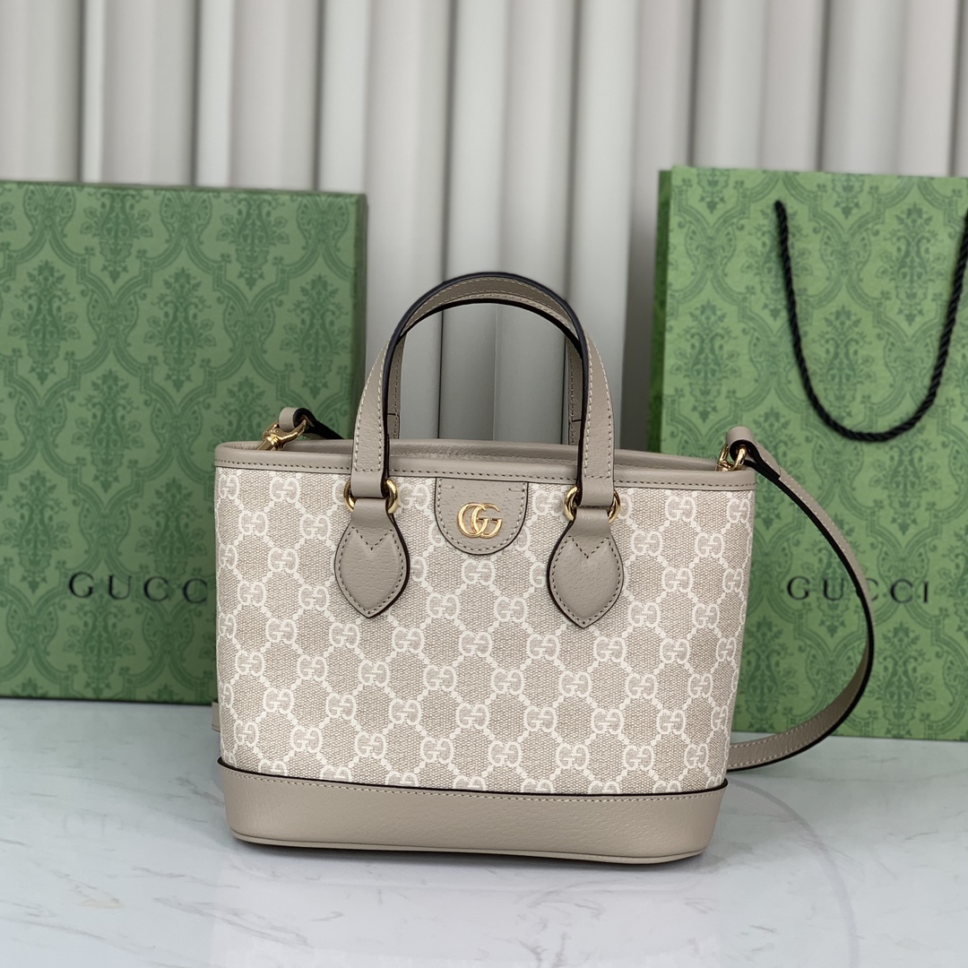 Gucci Ophidia Mini Tote Bag 811716 in Beige and White