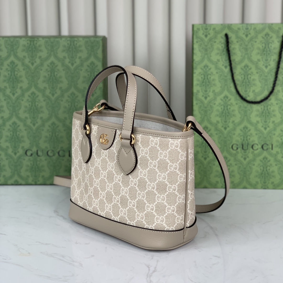 Gucci Ophidia Mini Tote Bag 811716 in Beige and White