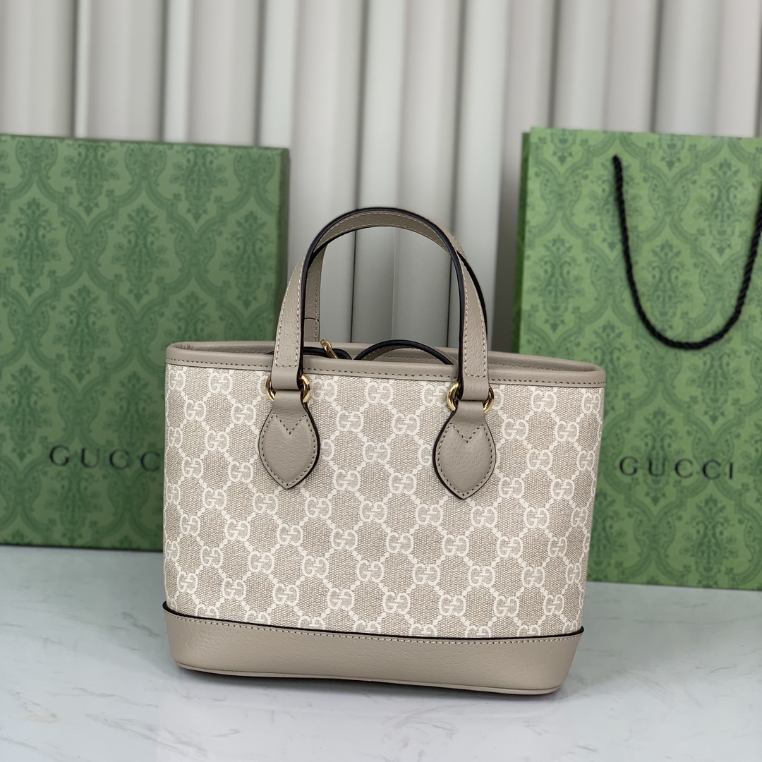 Gucci Ophidia Mini Tote Bag 811716 in Beige and White