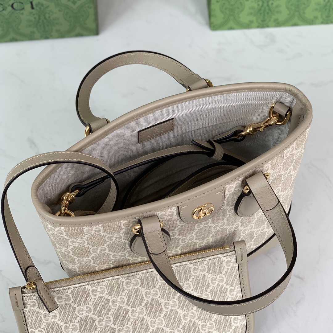 Gucci Ophidia Mini Tote Bag 811716 in Beige and White