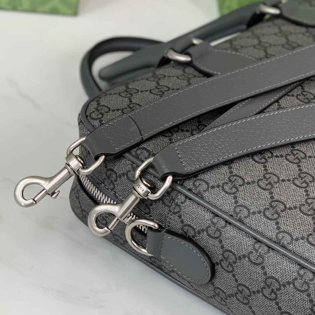 Gucci Ophidia GG Briefcase 792116 in Grey and Black