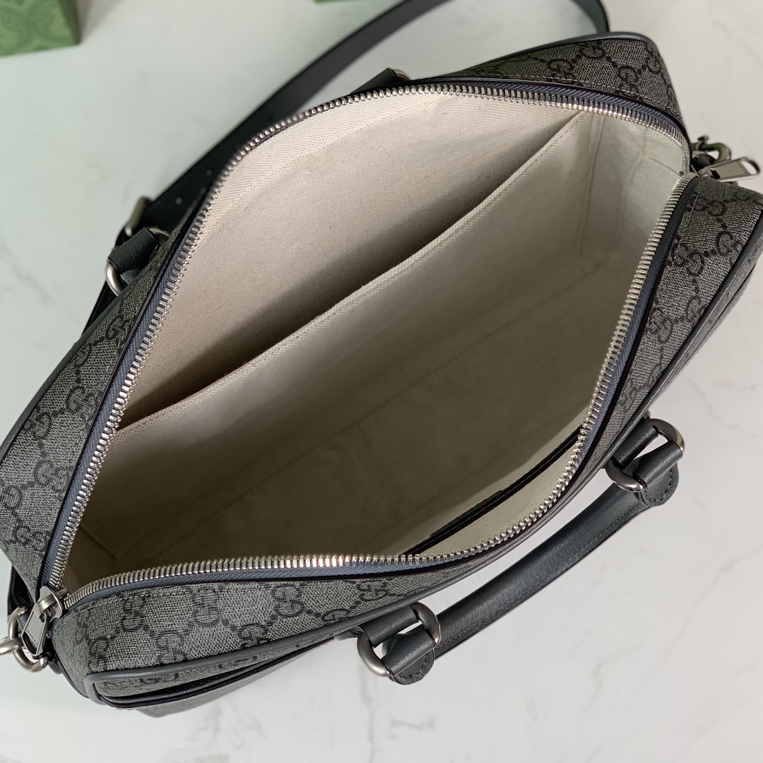 Gucci Ophidia GG Briefcase 792116 in Grey and Black