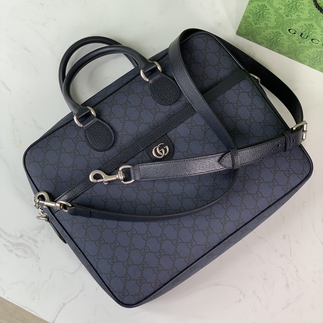 Gucci Ophidia GG Briefcase 792116 in Blue and Dark Blue