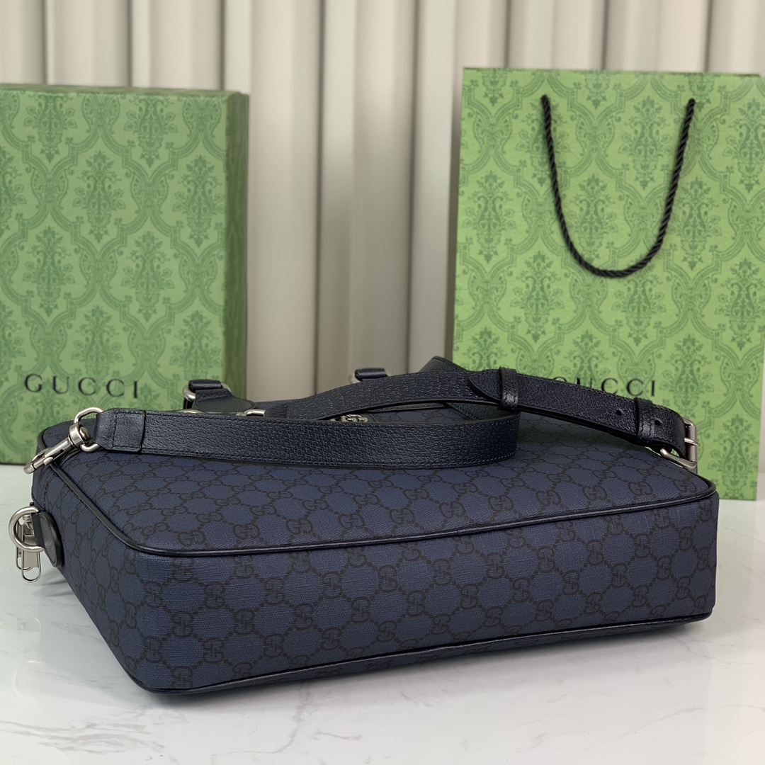 Gucci Ophidia GG Briefcase 792116 in Blue and Dark Blue