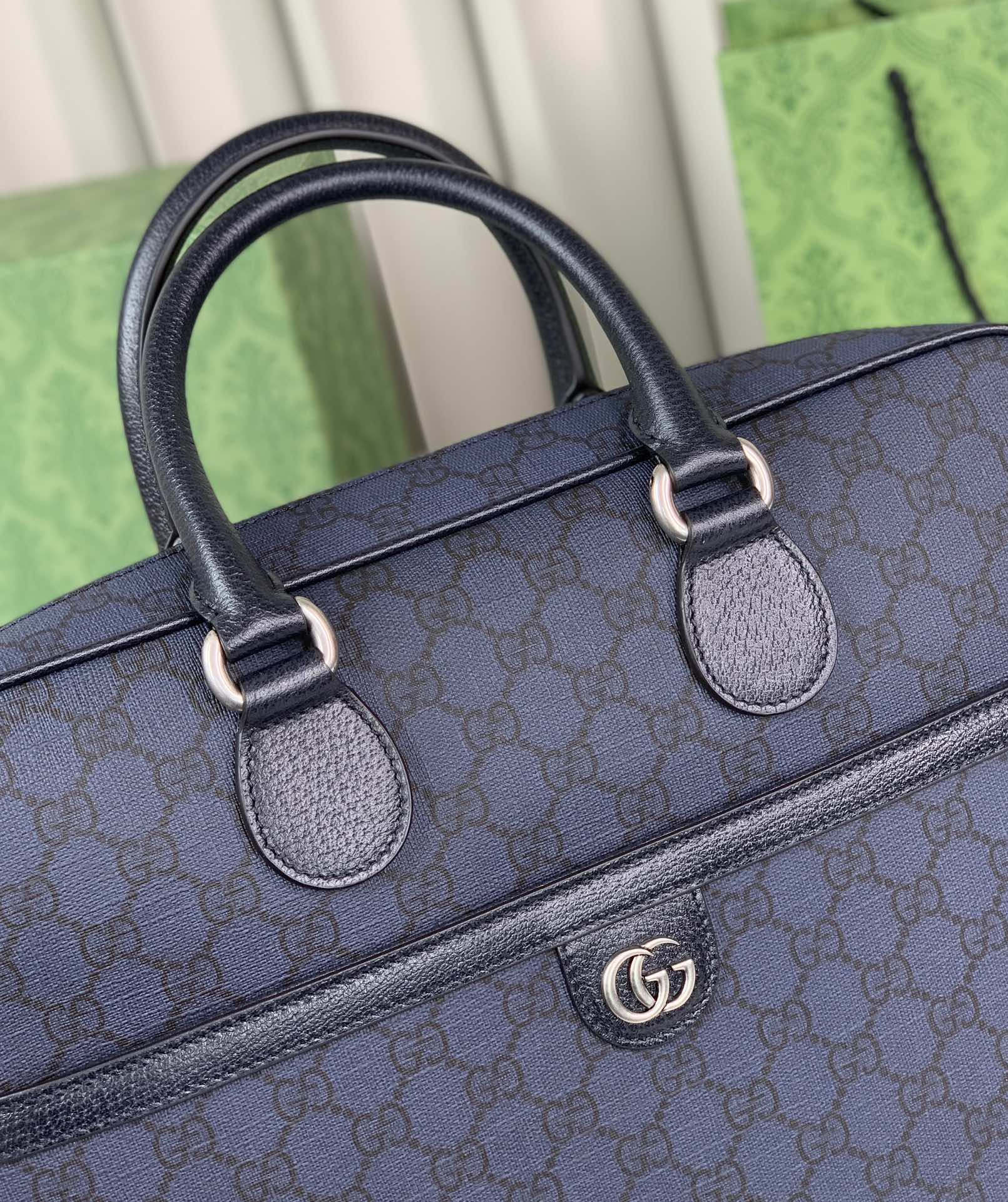 Gucci Ophidia GG Briefcase 792116 in Blue and Dark Blue