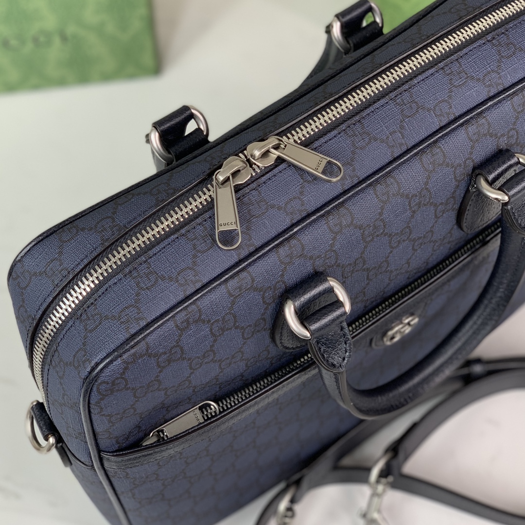 Gucci Ophidia GG Briefcase 792116 in Blue and Dark Blue