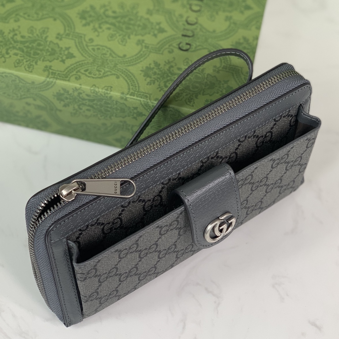 Gucci Ophidia Wallet 760248 in Grey and Black