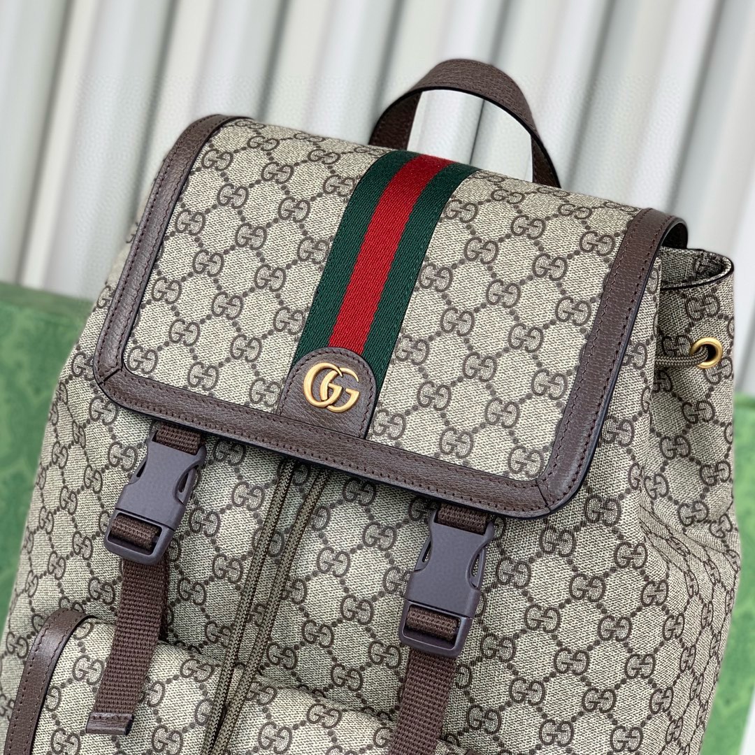 Gucci Ophidia Large GG Backpack 792104 in Beige and Dark Brown