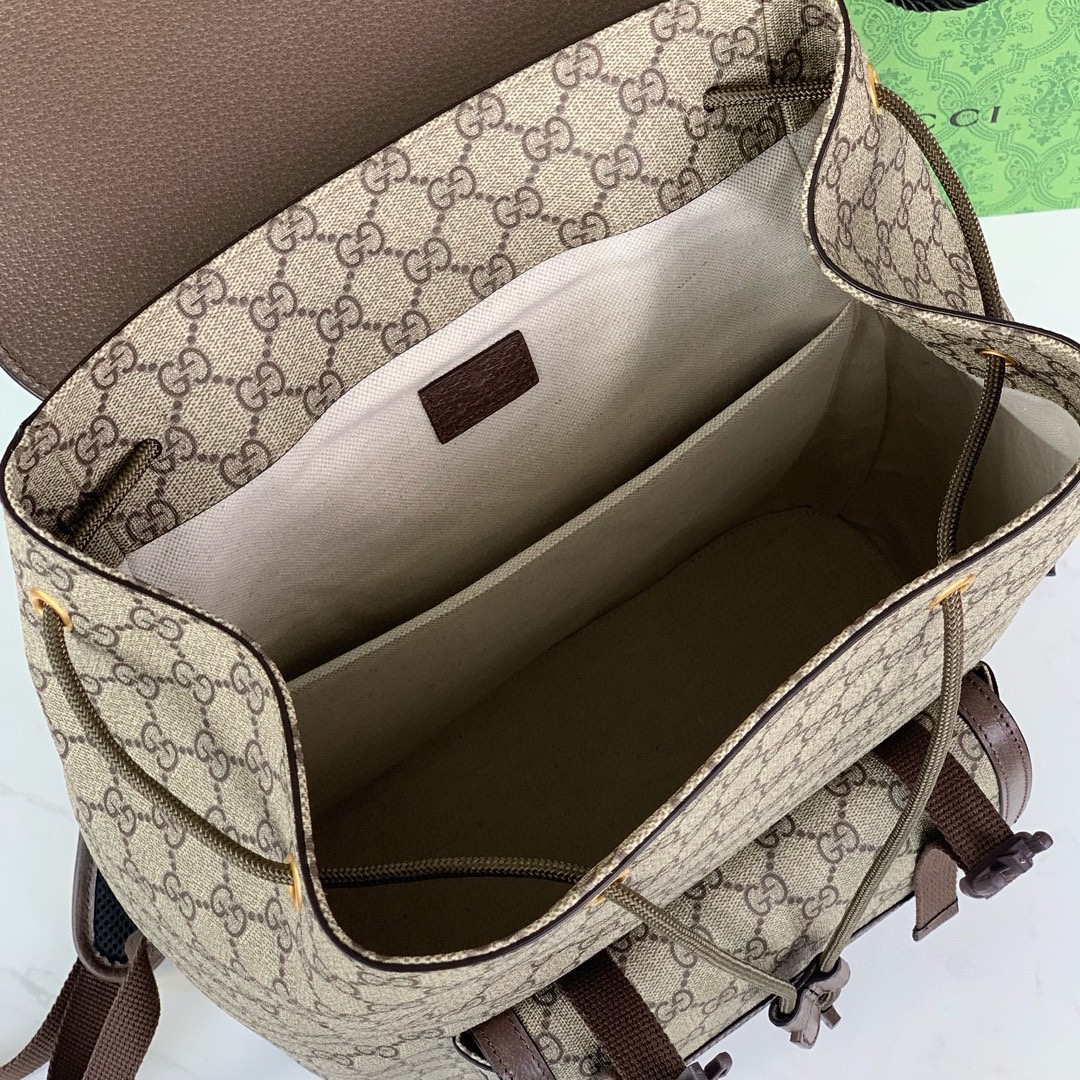 Gucci Ophidia Large GG Backpack 792104 in Beige and Dark Brown