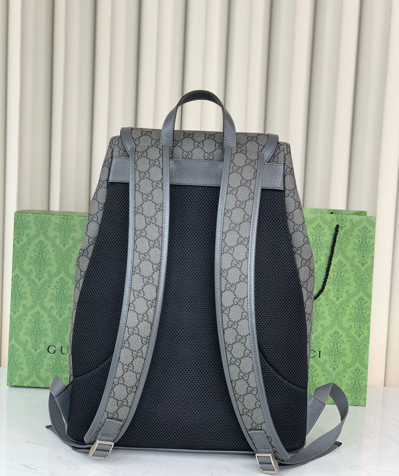 Gucci Ophidia Large GG Backpack 792104 in Grey and Black