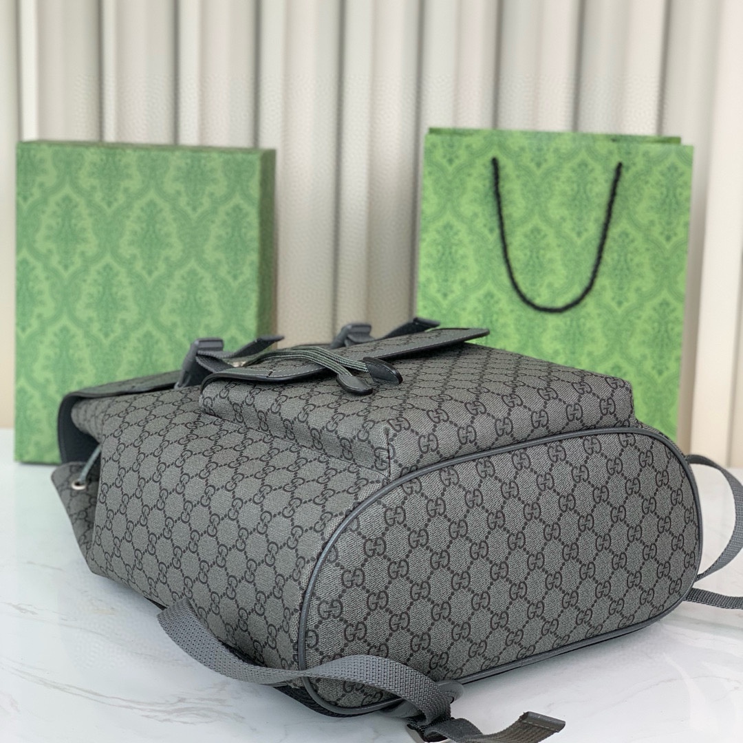 Gucci Ophidia Large GG Backpack 792104 in Grey and Black