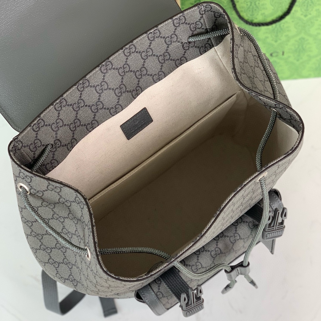 Gucci Ophidia Large GG Backpack 792104 in Grey and Black